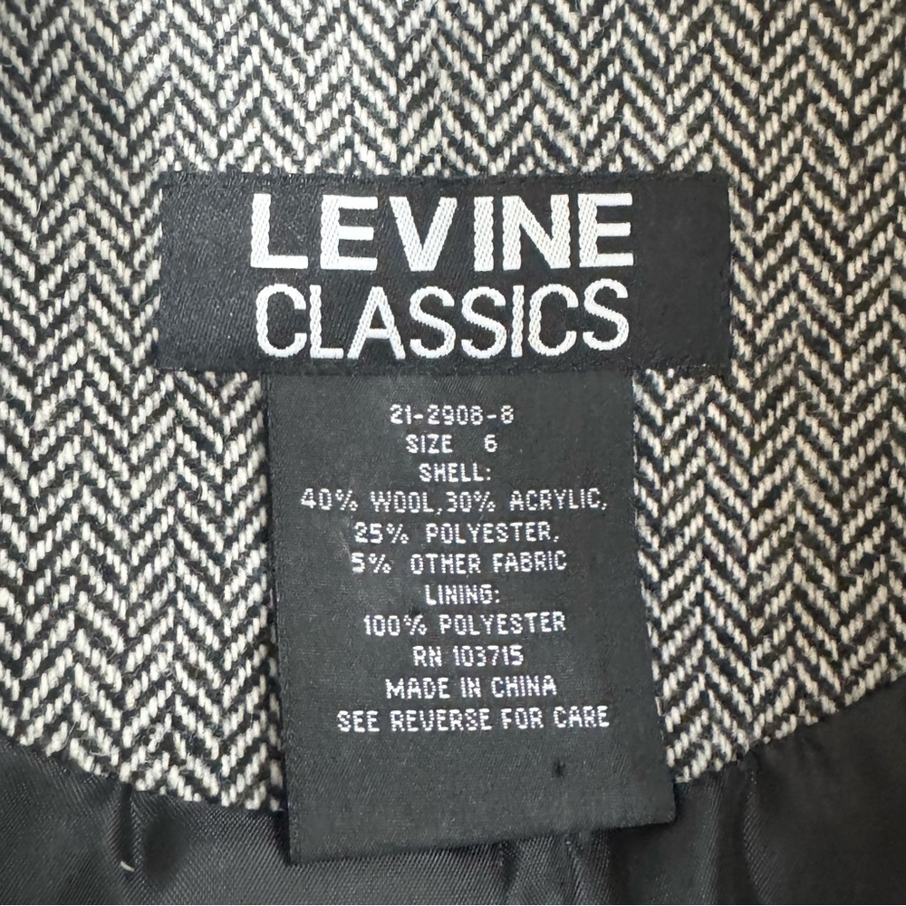 Larry Levine Classics Wool Blend Herringbone Blaz… - image 2